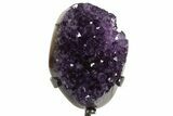 Sparkling Amethyst Geode With Metal Stand - Uruguay #342505-1